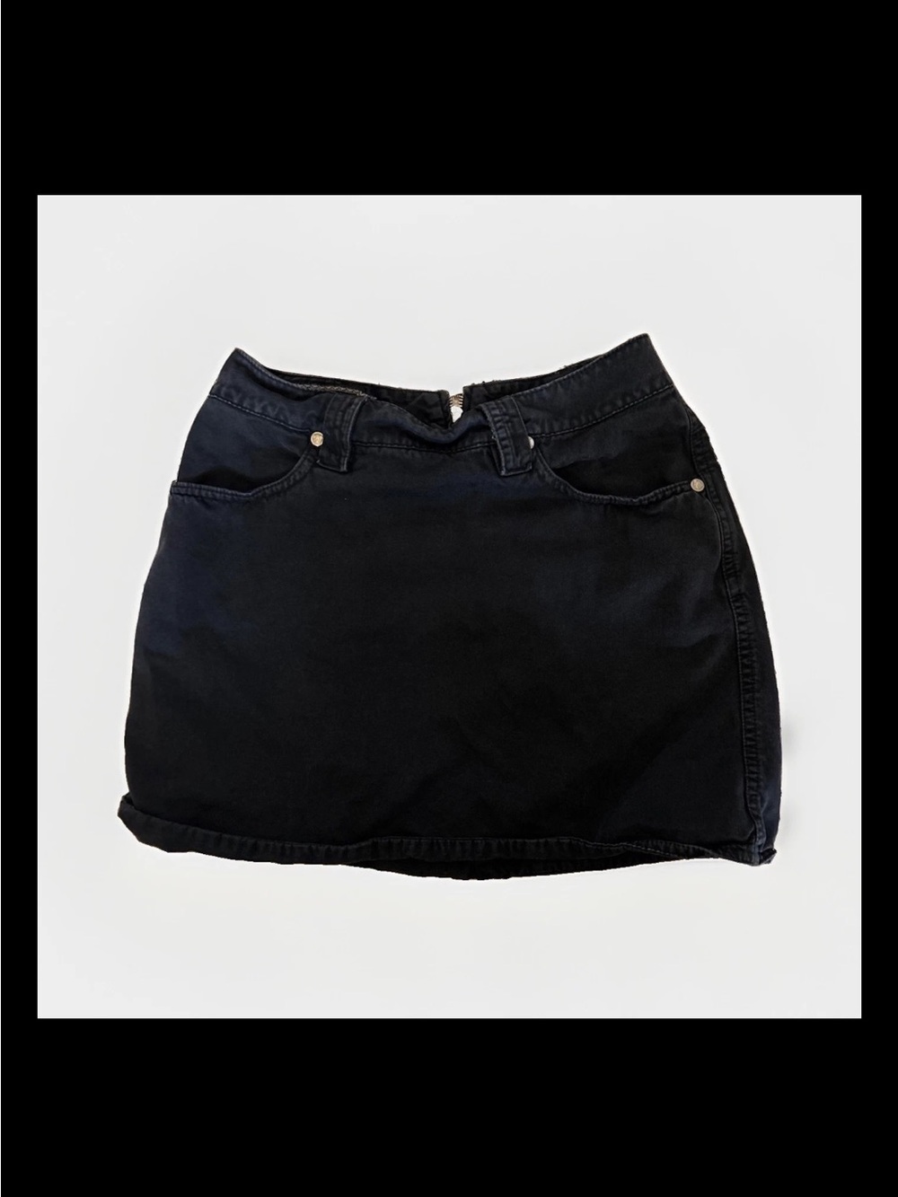 Versace Vintage Black Mini Denim Skirt